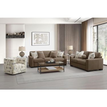 Darya Living Room Set With Pillows In Brown