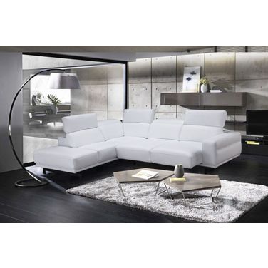 Davenport Snow White Leather LAF Sectional