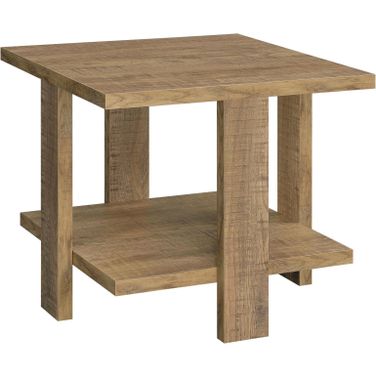 Dawn Square Engineered Wood End Table With Shelf Mango