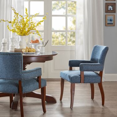 Dawson Arm Dining Chair In Blue