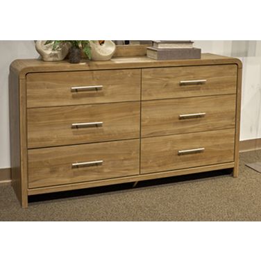Dayella Six Drawer Dresser In Warm Natural Brown