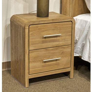 Dayella Two Drawer NightStand In Warm Natural Brown