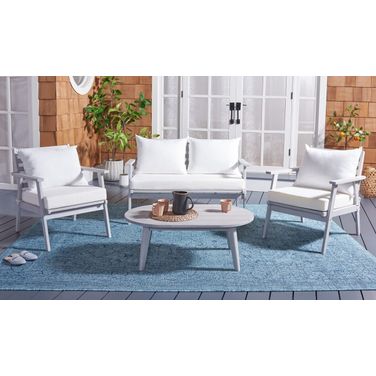 Deacon 4 Piece Living Set In Grey and Beige