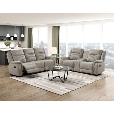 Dean Double Reclining Living Room Set In Dove