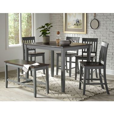 Decatur Lane 4 Piece Solid Wood Dining Set In Grey