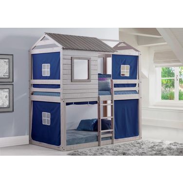 Deer Blind Bunk Rustic Grey W-Blue Tent Kit