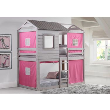 Deer Blind Rustic Grey W-Pink Tent Kit
