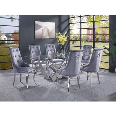 Dekel Dining Room Set With Gray Chairs