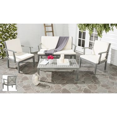 Del Mar Ash Gray and Beige 4-Piece Outdoor Set