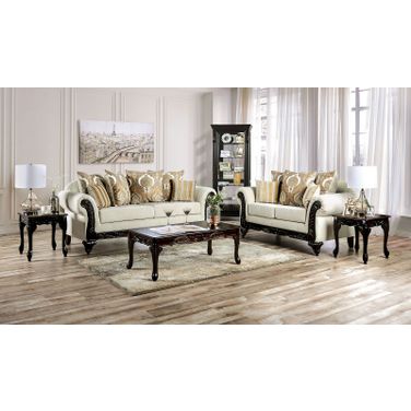 Delizia Living Room Set In Cream