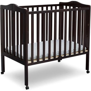 Delta children folding portable mini baby crib with mattress best sale
