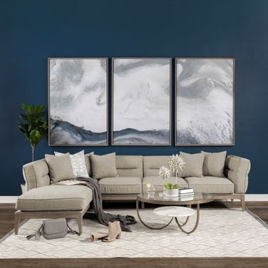 Denali IV 121 Inch Upholstered Wooden Frame Left Four Seater Sectional In Beige