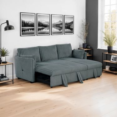 Denholme Sofa with Pull Out In Dark Gray