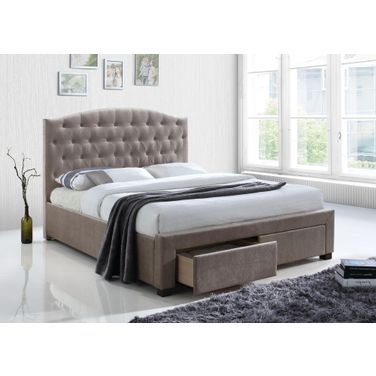 Denise Mink King Upholstered Platform Storage Bed