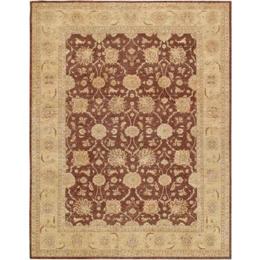 Denver Hand-Knotted Lamb's Wool Area Rug- 8' 6" x 11' 3" In Brown and Ivory