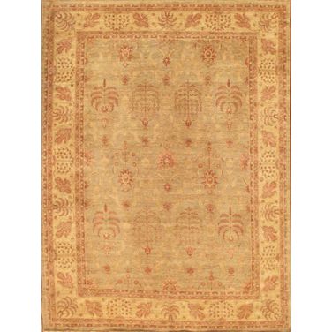 Denver Hand-Knotted Lamb's Wool Area Rug- 9' 9" x 13' 8" In Light Blue and Ivory
