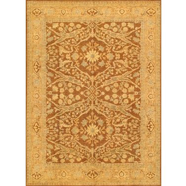 Denver Hand-Knotted Lamb's Wool Area Rug- 9' x 12' 4" In Brown and Gold