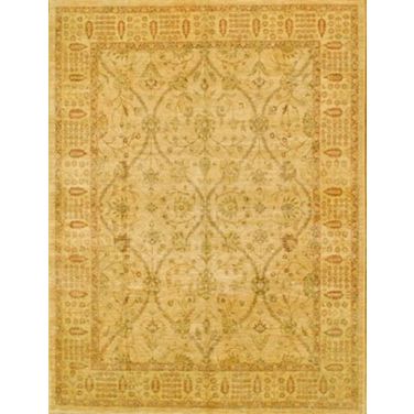 Denver Hand-Knotted Lamb's Wool Area Rug- 8'10" x 11' 8" In Beige and Peach