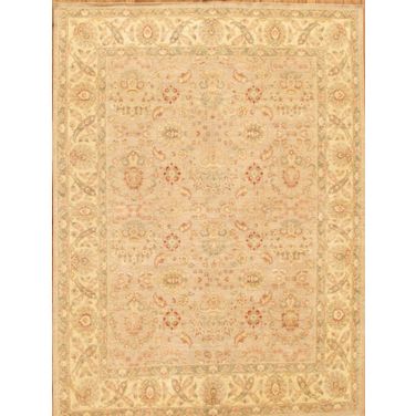 Denver Hand-Knotted Lamb's Wool Area Rug- 8' 9" x 11'10" In Beige and Silver