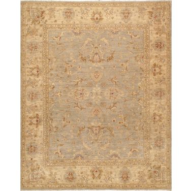 Denver Hand-Knotted Wool Area Rug- 8' x 10' In Light Blue and Indigo