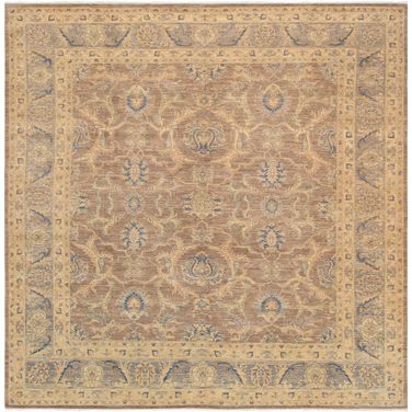Denver Hand-Knotted Wool Area Rug- 9' 4" x 9' 7" In Brown
