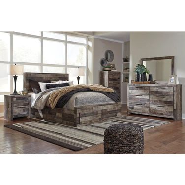 Derekson Panel Bedroom Set In Multi Gray