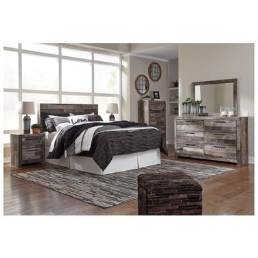 Derekson Panel Bedroom Set In Multi Gray