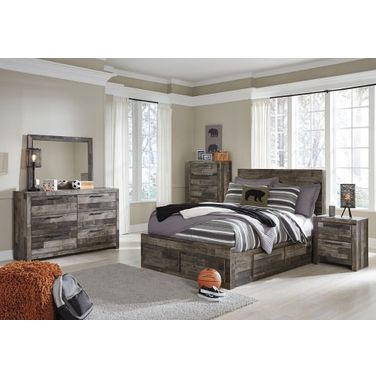 Derekson Youth Panel Bedroom Set In Multi Gray