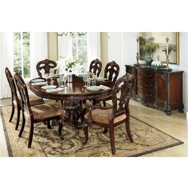 Deryn Park Cherry Extendable Oval Dining Room Set