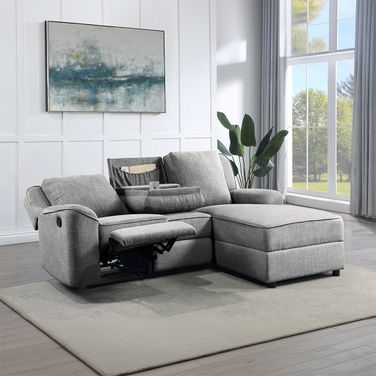 Destiny Motion Sectional Sofa In Linen Gray