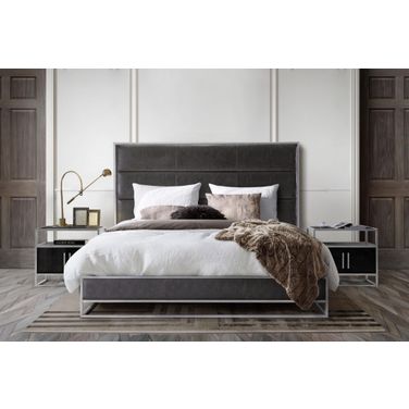 Diamond Sofa Empire Grey Leatherette Queen Bed