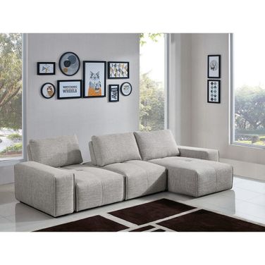 Diamond Sofa Jazz Barley Fabric Chaise Sectional with Adjustable Backrests