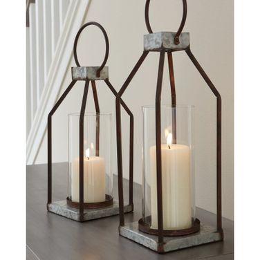 Diedrick Gray And Black Lantern Set of 2