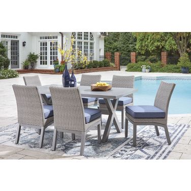 Dillon Beach Rectangular Outdoor Dining Set In Gray