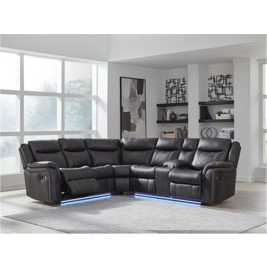 Dime-Box 2-Piece Reclining Sectional In Carbon