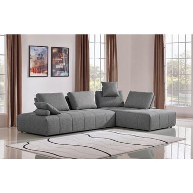 Divani Casa Edgar Modern Grey Fabric Modular Sectional Sofa