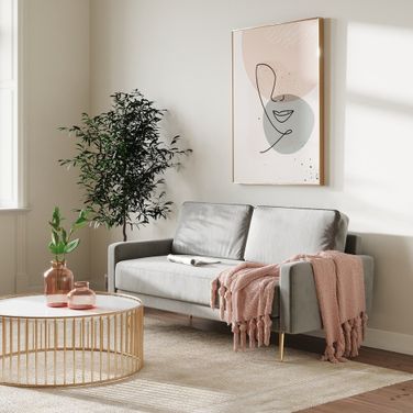 Divani Casa Huffine Modern Grey Fabric Sofa