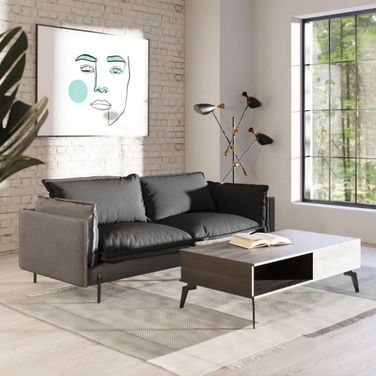 Divani Casa Mars Modern Grey And Dark Grey Fabric Sofa