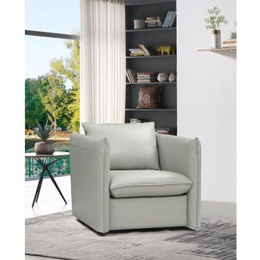 Divani Casa Tamworth Modern Grey Leather Swivel Chair