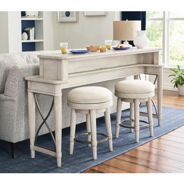 Domaine Counter Console with 2 Stools In Taupe
