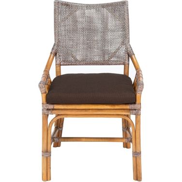 Donatella Rattan Chair in Dark Brown