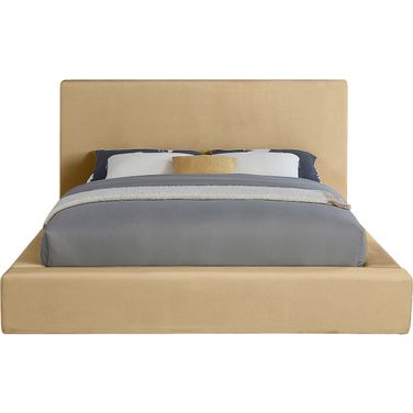Dorian Velvet King Bed In Camel