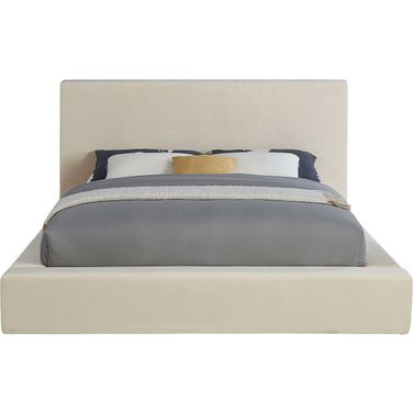 Dorian Velvet King Bed In Cream Velvet