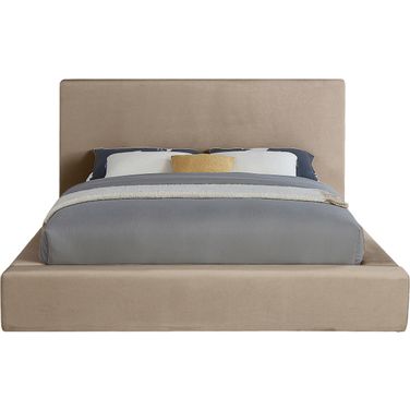 Dorian Velvet King Bed In Taupe