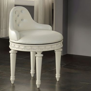 Dorothy Vanity Chair with Swivel In Ivory