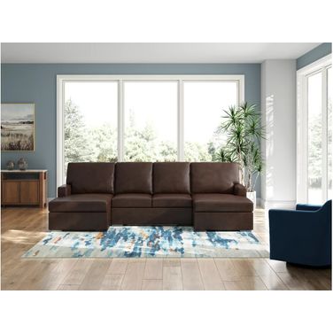 Dorracaster 3-Piece Sectional with Double Chaise In Coffee