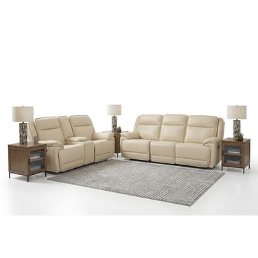 Double Deal Power Reclining Living Room Set In Almond