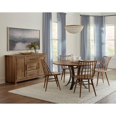 Dovetail 48 Inch Round Dining Room Set In Natural