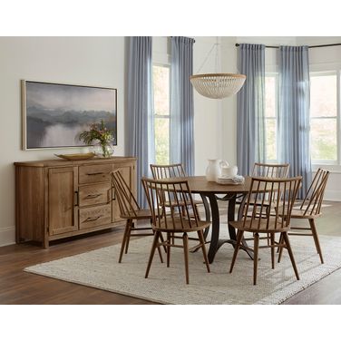 Dovetail 60 Inch Round Dining Room Set In Natural