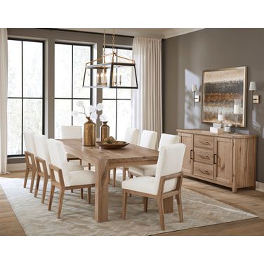 Dovetail 76 Inch Dining Room Set In Bleached White